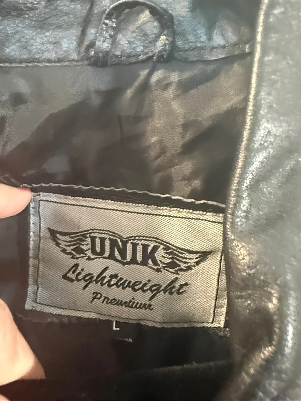Men’s Unik  Motorcycle Black Leather Jacket size large